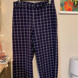 Madewell Button-Front Ankle Pants in Plaid
